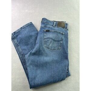 Lee Jeans Mens 40x30 Blue Denim Regular Fit Straight Leg Pants